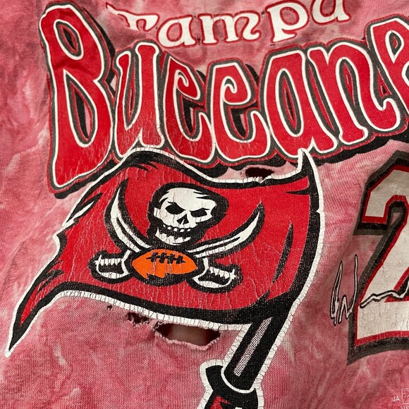 All Sport VTG Thrashed Tampa Bay Buccaneers #28 Tie Dye T-Shirt Size XL - Picture 6 of 11